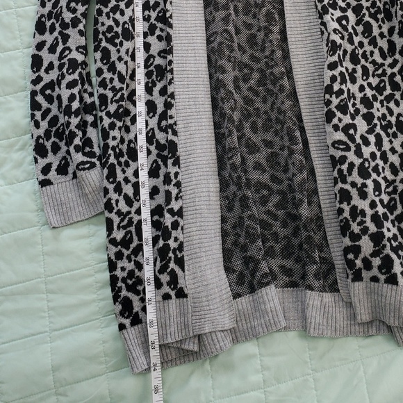 Nine West black & grey leopard print long cardigan, size XL, great condition - Picture 10 of 11
